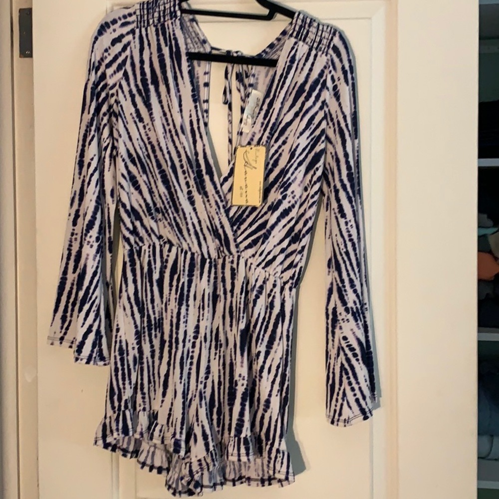 Vintage Havana Tie-dye long sleeve Romper
